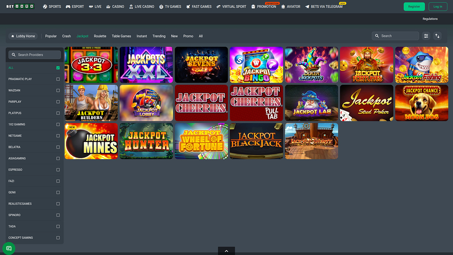 BetJara Casino Desktop Jackpot