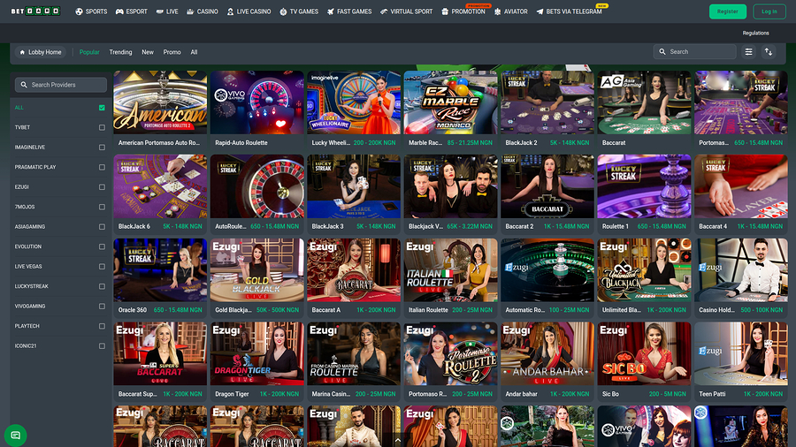 BetJara Casino Desktop Live Dealer