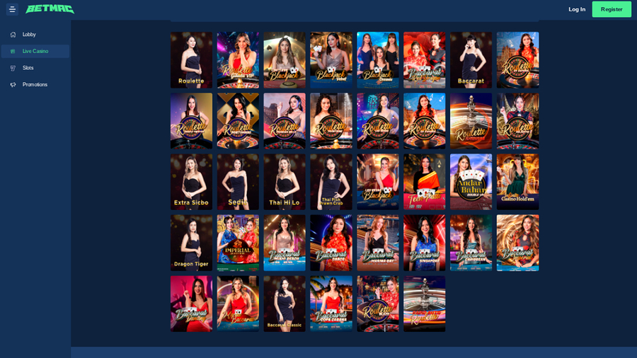 Betmac Casino Live Dealer Desktop