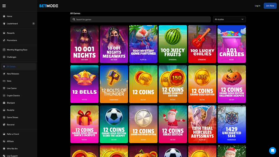 BetMode Casino Desktop Games