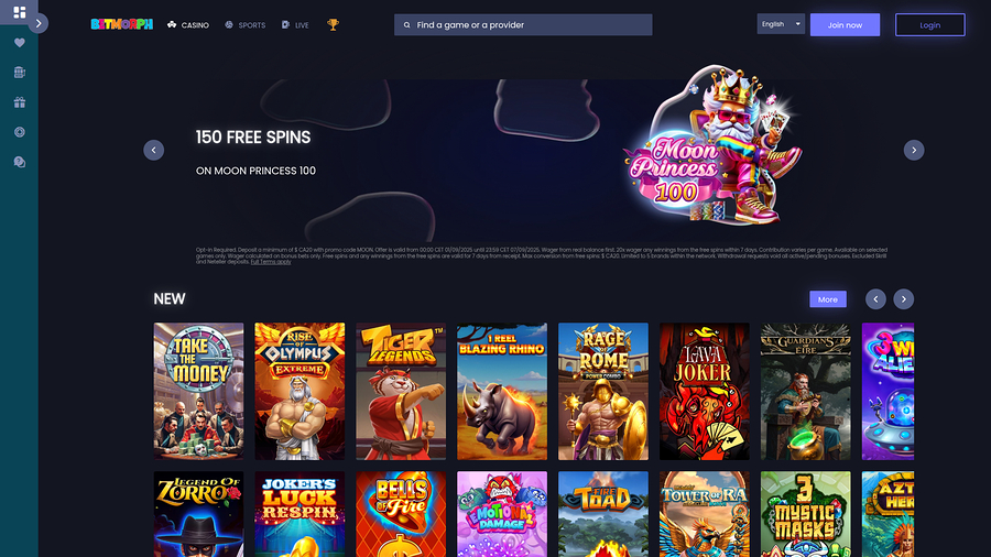 Betmorph Desktop Homepage