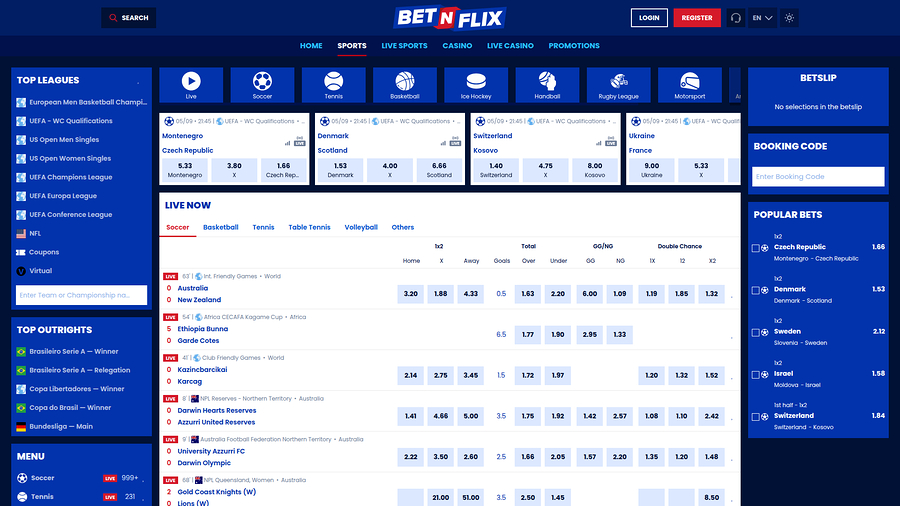 Deportes de escritorio de BetNFlix