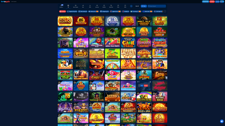 BetOspin Casino Desktop Games