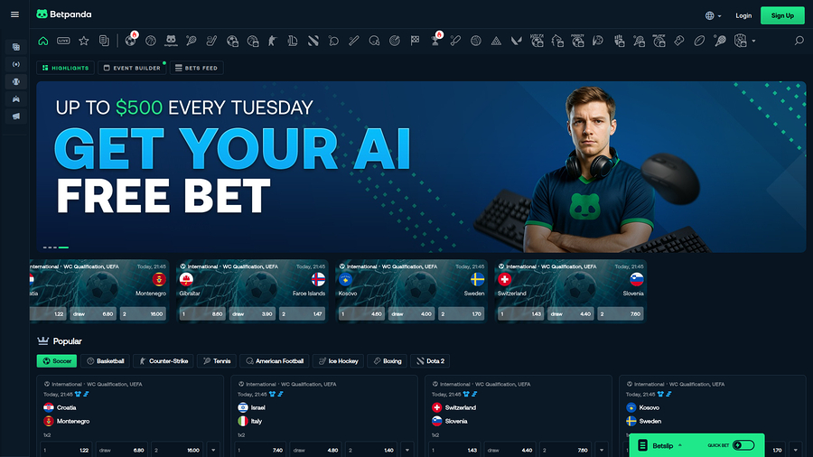 Deportes de escritorio de BetPanda Casino