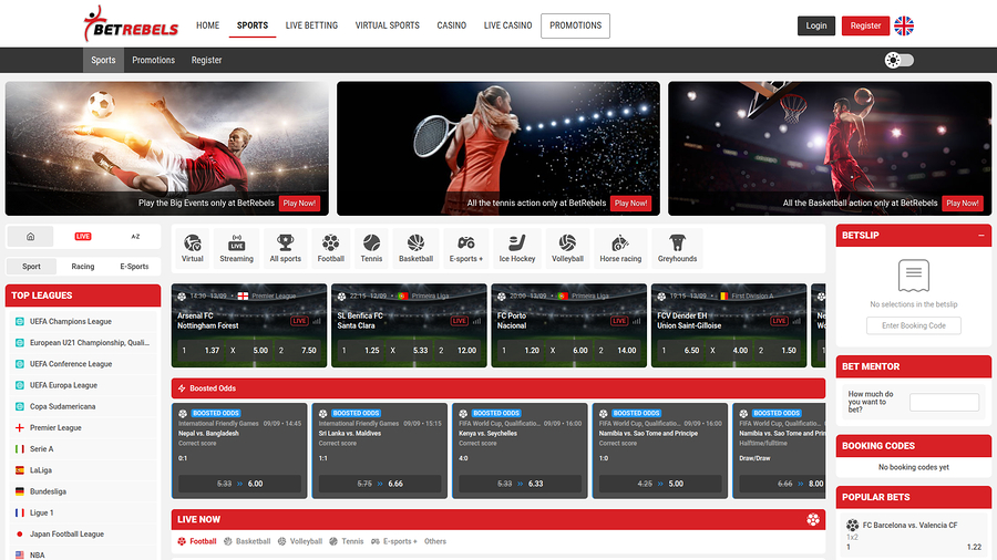 BetRebels Casino Desktop Sports