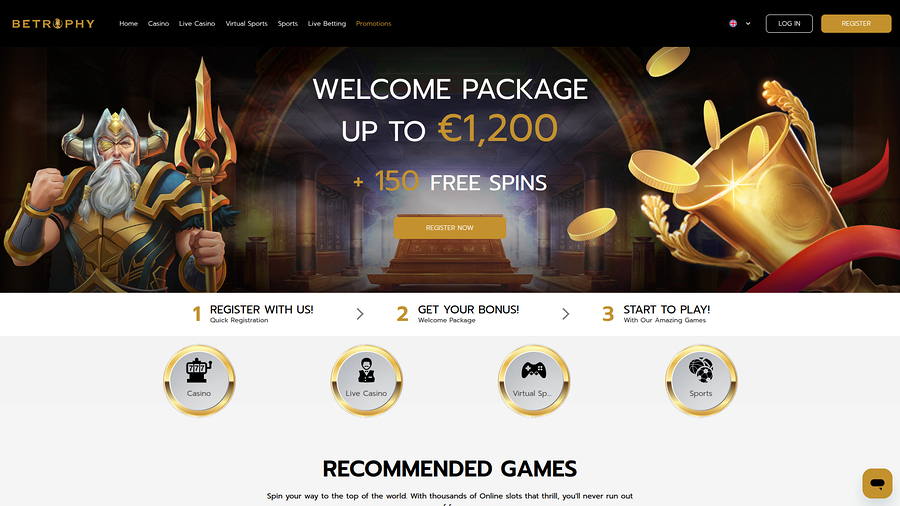 Betrophy Casino Desktop Homepage