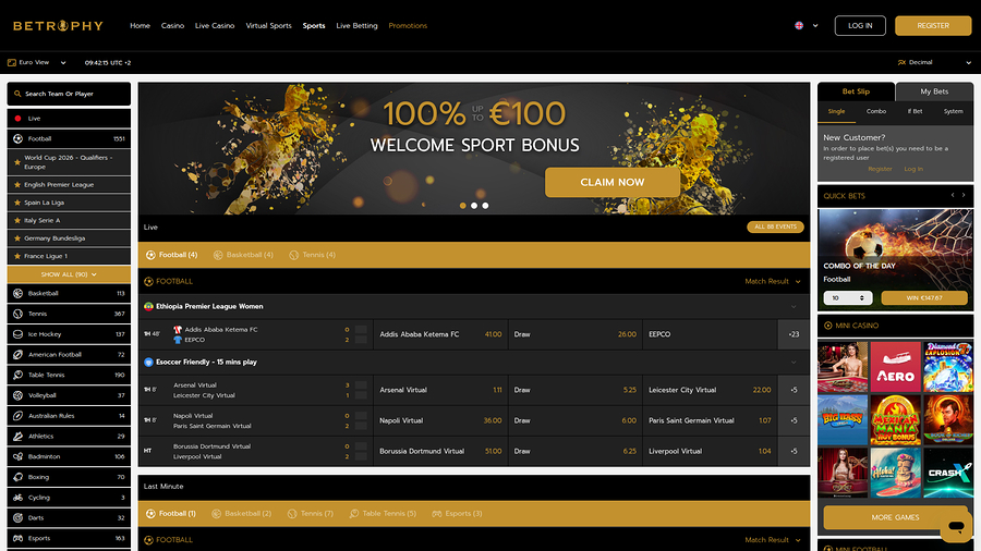 Betrophy Casino Desktop Sports