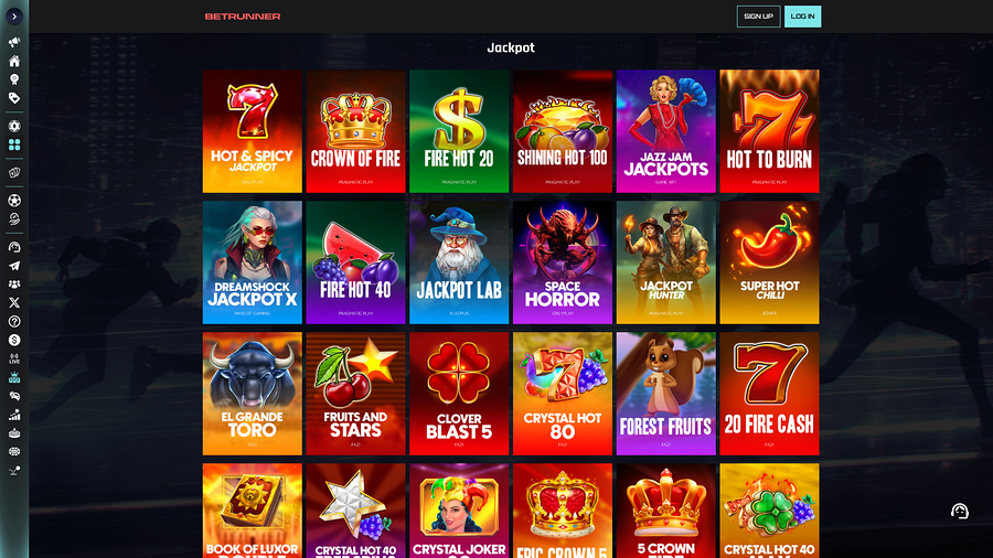 BetRunner Casino Desktop Jackpot