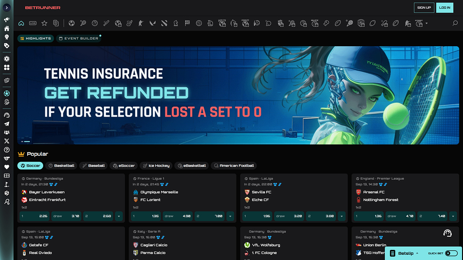 BetRunner Casino Desktop Sports
