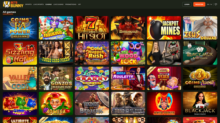 Bets Bunny Casino Desktop Games