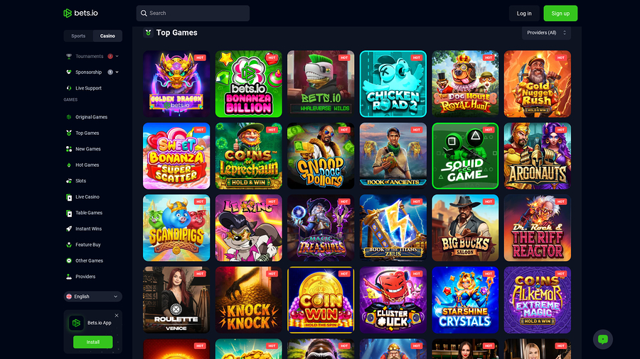 Bets.io Casino Desktop Games