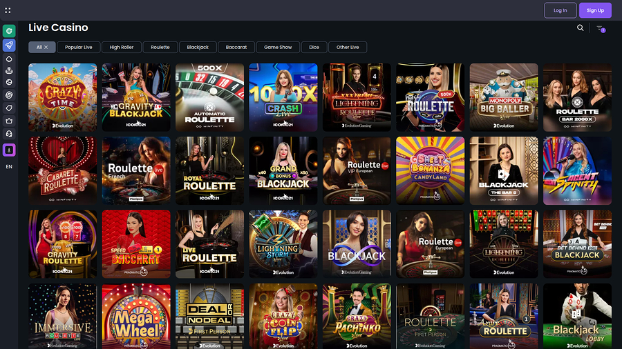Betspino Desktop Live Dealer