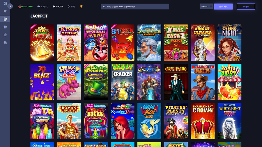 BetStorm Casino Desktop Jackpot