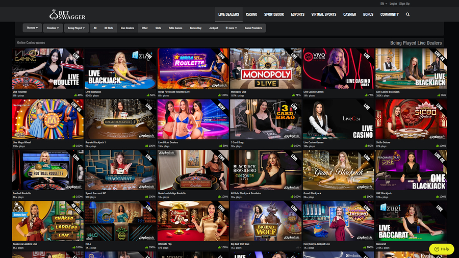 BetSwagger Casino Desktop Live Dealer