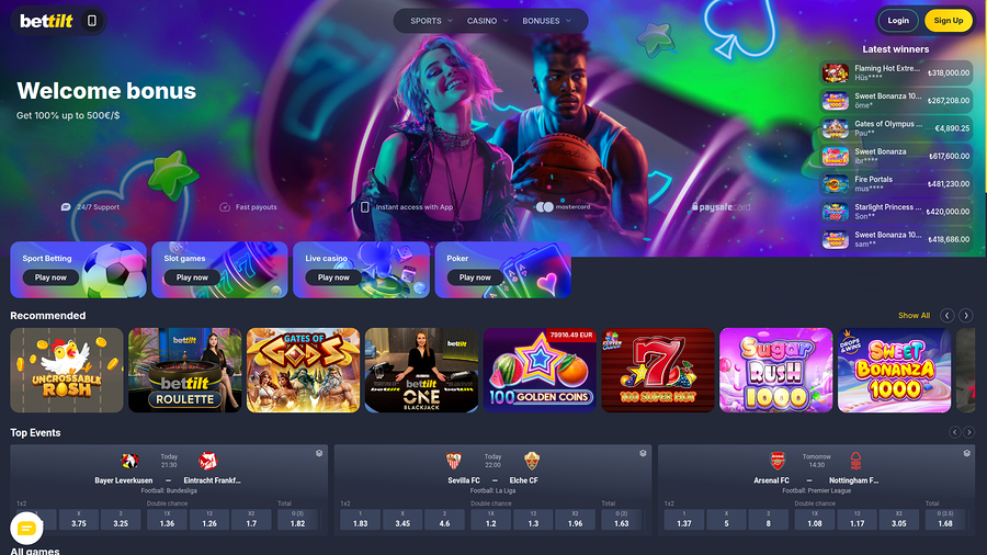 Bettilt Casino Desktop Homepage