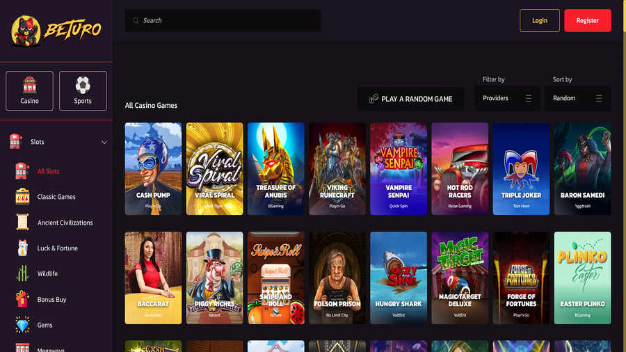 Beturo Casino Desktop Games