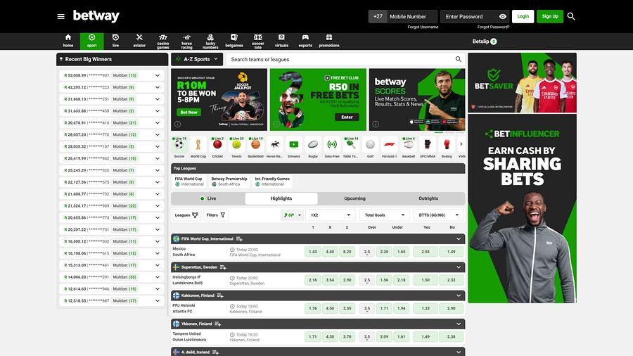 Deportes de escritorio de Betway Casino