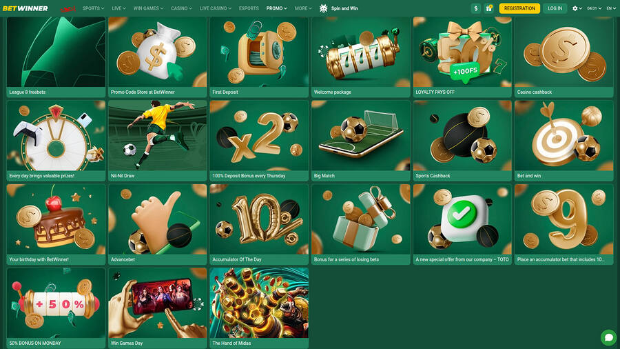 Promociones de escritorio de BetWinner Casino