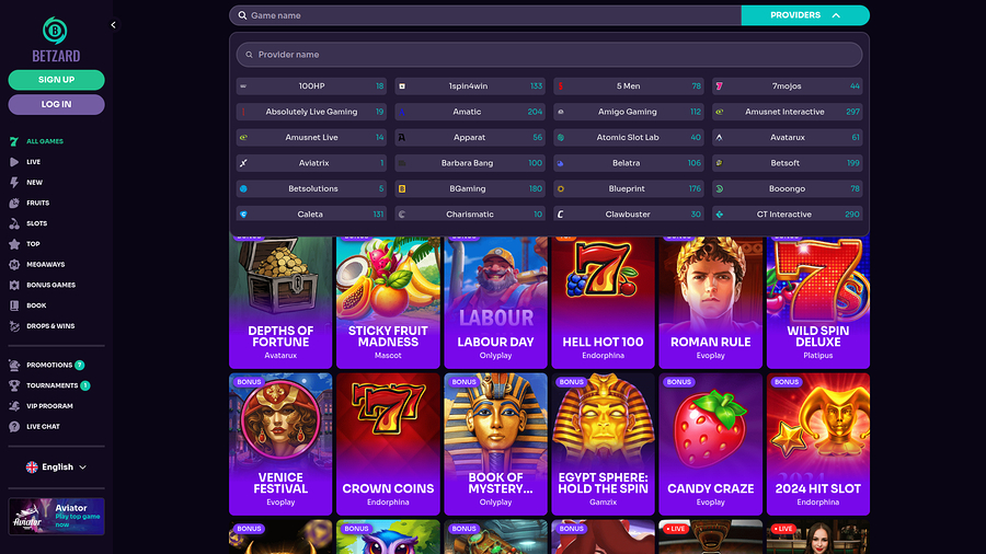 Betzard Casino Desktop Game Developers