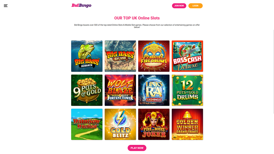 Bidbingo Casino Desktop Games