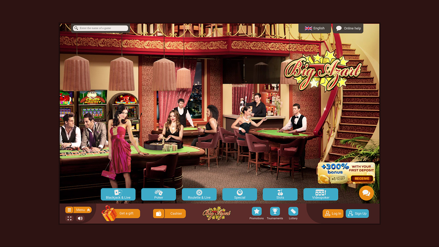 Big Azart Casino Desktop Homepage