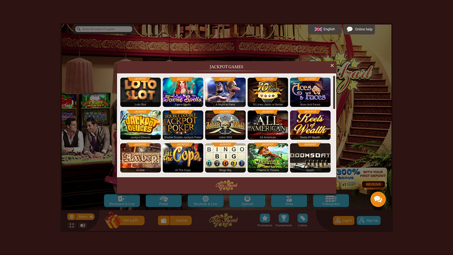 Big Azart Casino Desktop Jackpot