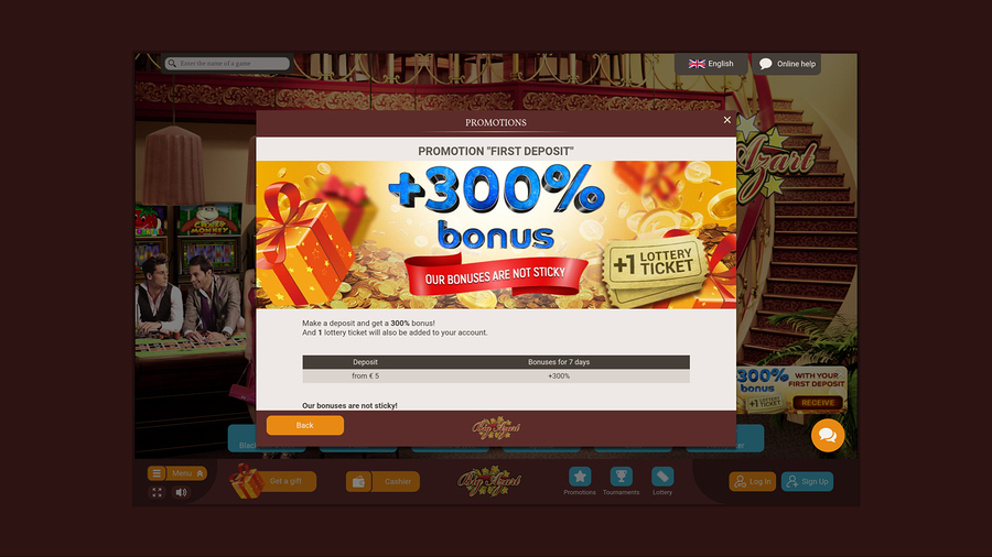 Big Azart Casino Desktop Promotions
