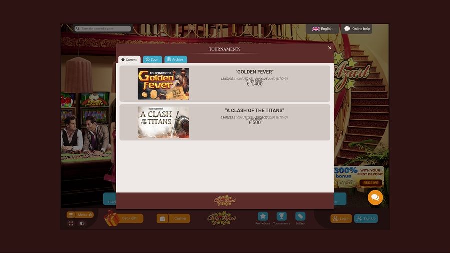 Big Azart Casino Desktop Tournaments