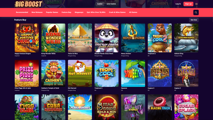 Big Boost Casino Desktop Feature Buy