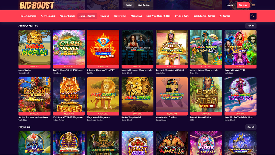Big Boost Casino Desktop Jackpot