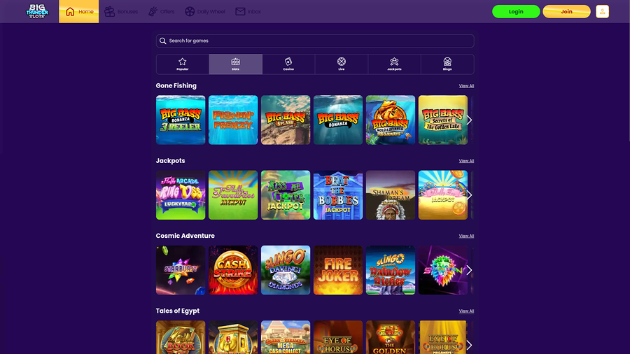 Big Thunder Slots Casino Desktop Games