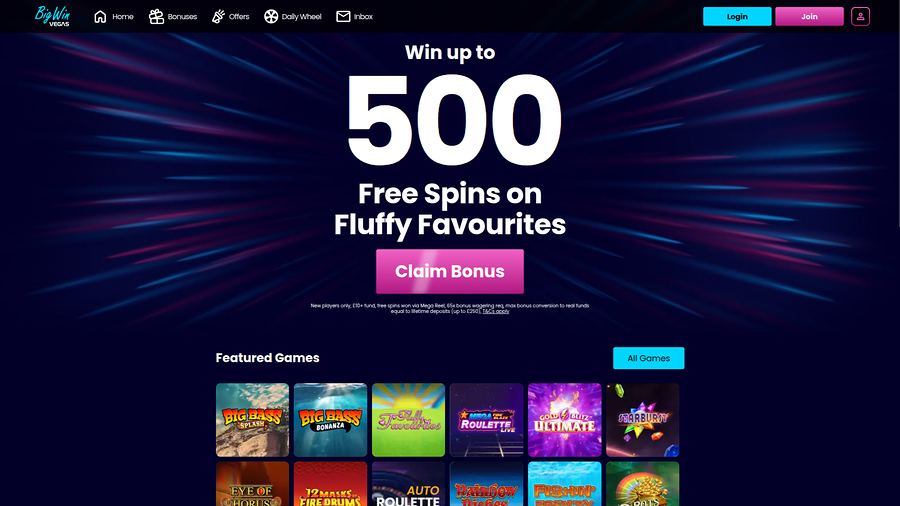 Big Win Vegas Casino Desktop Homepage