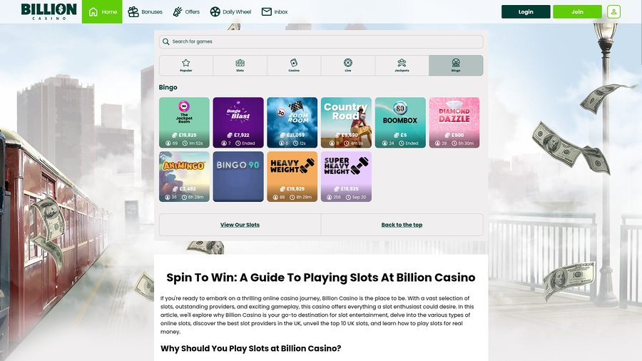 Billion Casino Desktop Bingo