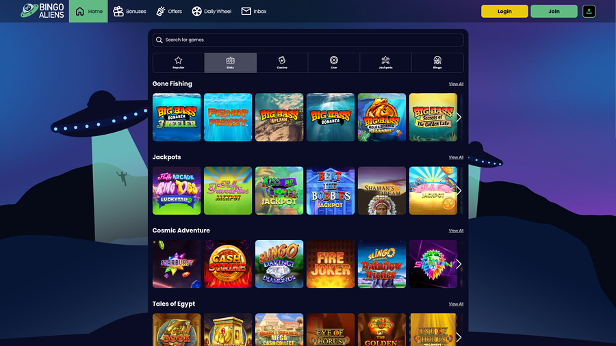 Bingo Aliens Casino Desktop Games