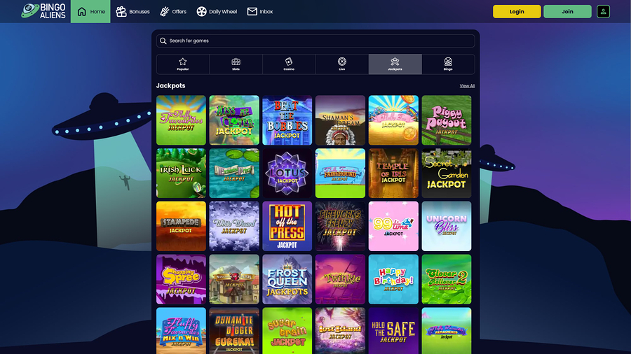 Bingo Aliens Casino Desktop Jackpot