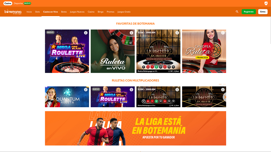 Bingo Botemania Casino Desktop Live Dealer