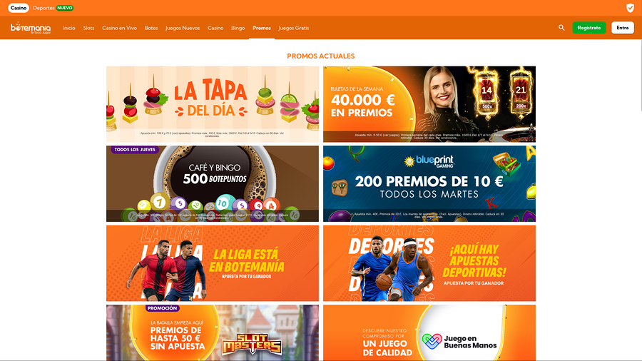 Bingo Botemania Casino Desktop Promotions