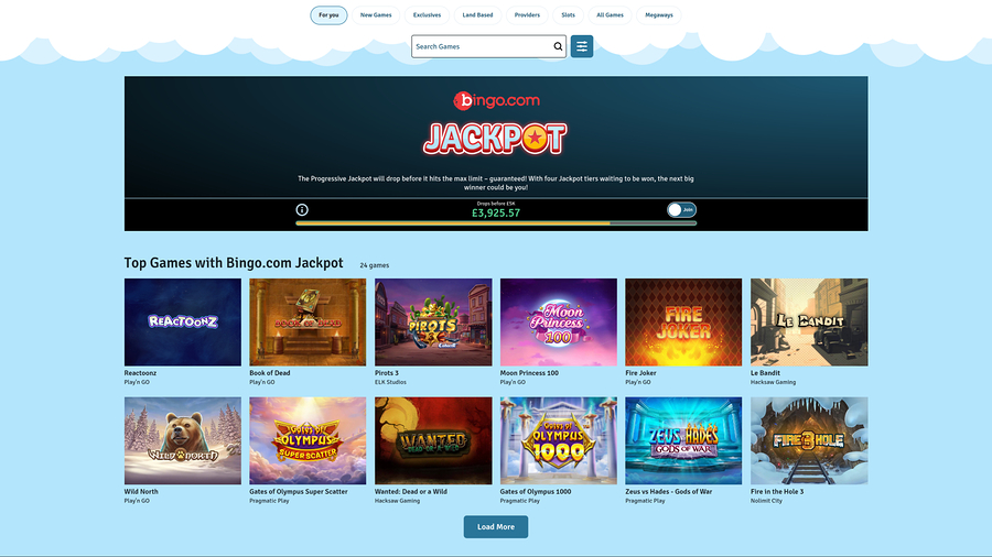 Bingo.com Casino Desktop Jackpot