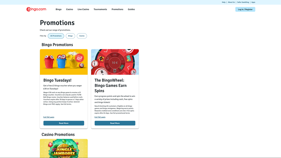 Bingo.com Casino Desktop Promotions