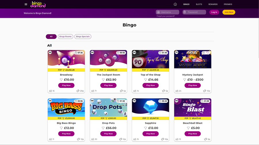 Bingo Diamond Casino Desktop Bingo