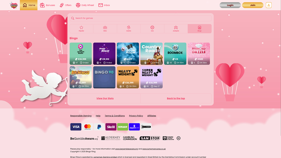 Bingo Fling Casino Desktop Bingo