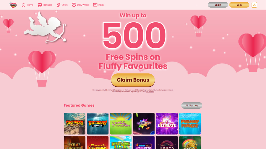 Bingo Fling Casino Desktop Homepage