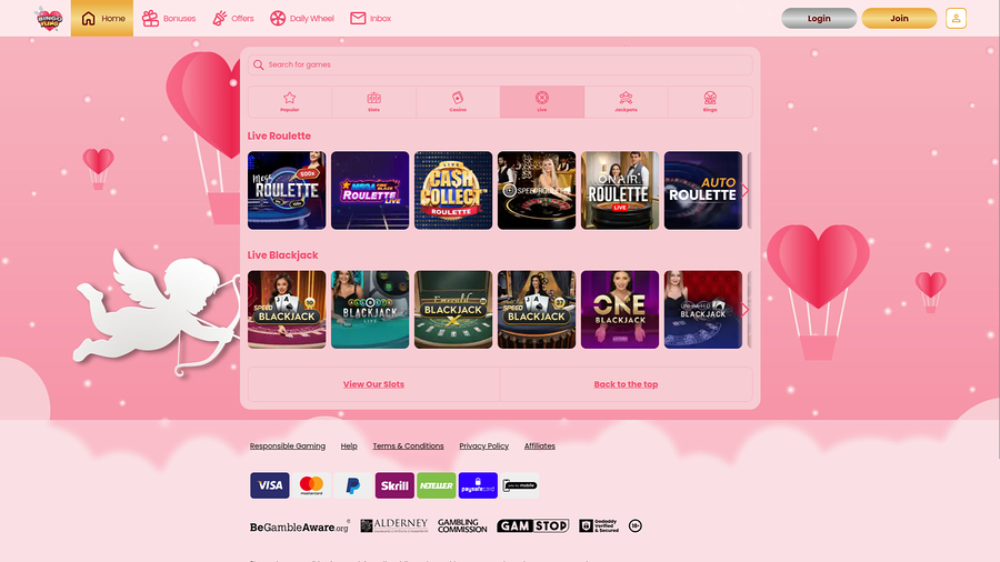 Bingo Fling Casino Desktop Live Dealer