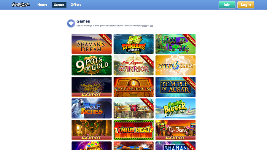 Bingo Storm Casino Desktop Games