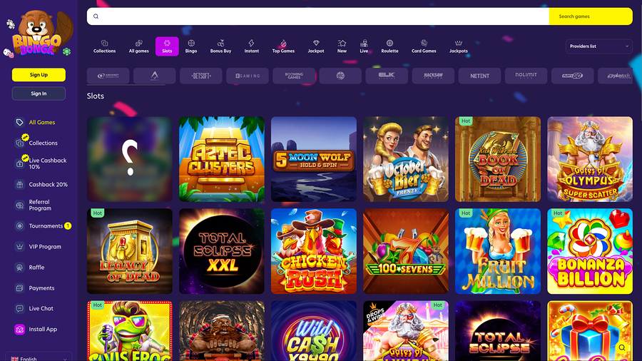 BingoBonga Casino Desktop Games