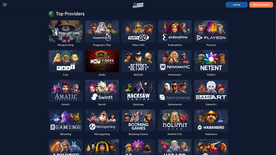 Bison Casino Desktop Game Developers