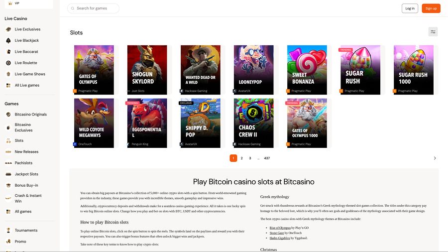 Bitcasino.io Desktop Games