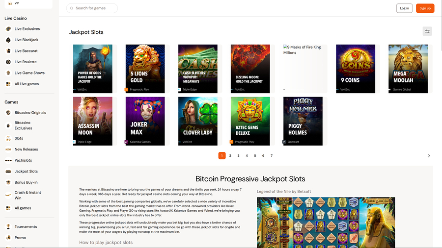 Bitcasino.io Desktop Jackpot