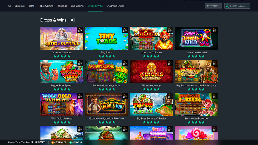 Bitcoin.com Games Casino Desktop Drops and Wins