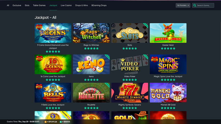 Bitcoin.com Games Casino Desktop Jackpot
